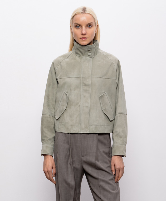 Babe Pay Pls Зеленая замшевая куртка 2616SUEDE изображение 3