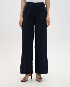 Twinset Сині штани з вишивкою 261TE2023