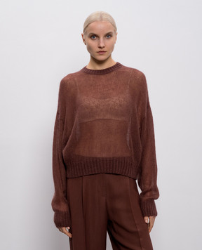 Brunello Cucinelli Коричневий джемпер з вовною M2I776830