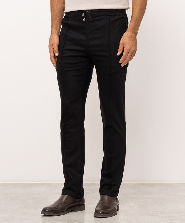 Doriani Cashmere Черные брюки из шерсти с отворотами P213T191F1T191 изображение 2