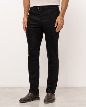 Doriani Cashmere Черные брюки из шерсти с отворотами P213T191F1T191