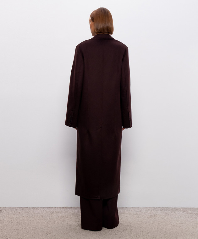 Victoria Beckham Бордовое пальто с шерстью 1326WCT007364C изображение 4