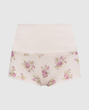 Magda Butrym Розовые шорты в цветочный принт KNITWEAR20SHORTS391526