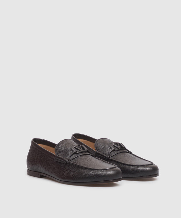 Valentino Чорні шкіряні лофери зі шкіри оленя 9Y2S0O03AKL зображення 2