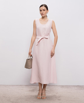 Woolrich Розовое платье миди с льном CFWWDR2020FRUT3043