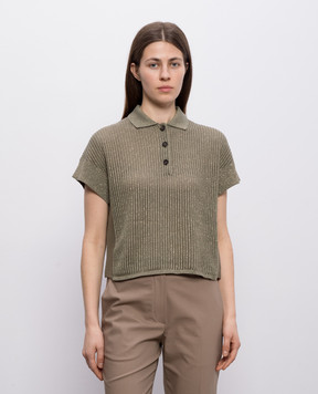 Brunello Cucinelli Зелене поло з люрексом MST258305
