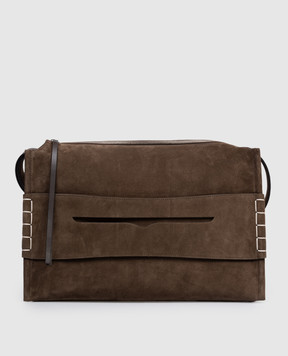 JW Anderson Коричневая замшевая сумка Loafer HB0749LA0364m