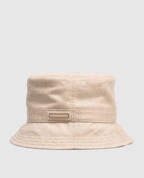 Stefano Ricci Бежева панама з вовни і льону з логотипом MCV6100240LW001Q