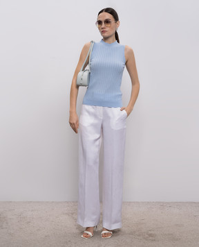 Peserico Голубой топ в рубчик A98211F1809310