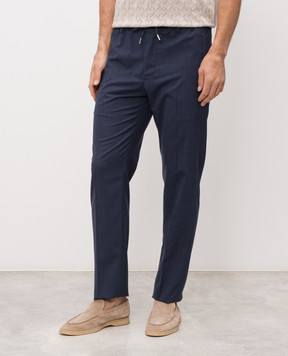 Bertolo Cashmere Сині штани New Elton з вовни 3332751