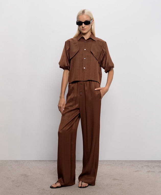 Maison Margiela MM6 Коричневые блузки в логотипе шаблон S52DT0044M36007 изображение 2