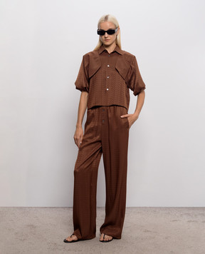 Maison Margiela MM6 Коричневые блузки в логотипе шаблон S52DT0044M36007
