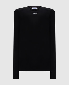 Off-White Черный лонгслив с логотипом 2AD136C99JER004
