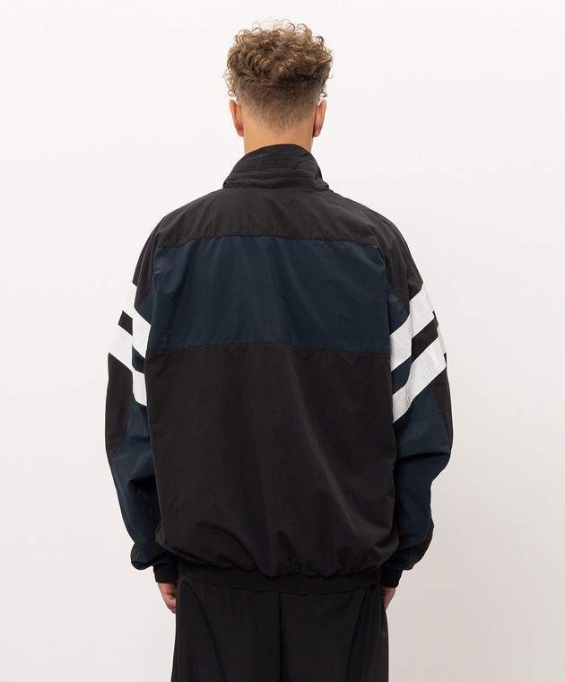 Vetements Черная спортивная куртка с вышивкой логотипа MH27TJ107B изображение 4