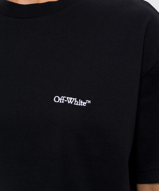 Off-White Черная футболка Arrow Out Flower 2FA00644T изображение 5