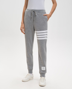 Thom Browne Серые джогеры с брендовыми полосками FJQ001A00535