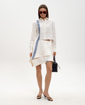 JW Anderson Спідниця кольору айворі з льону з ефектом накладання шарів SK0205PG1898