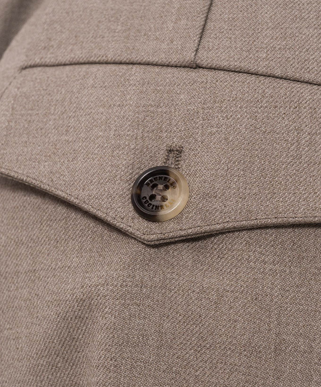 Brunello Cucinelli Бежевые брюки из шерсти ME267S2440 изображение 5