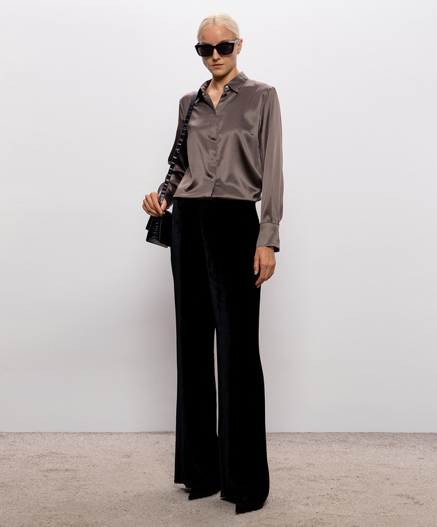 Etro Черные бархатные брюки WREA001499TCD01 изображение 2