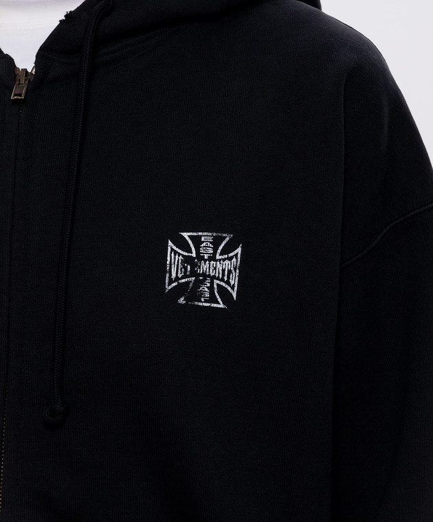 Vetements Черная спортивная куртка с принтом MH27ZU194B изображение 5