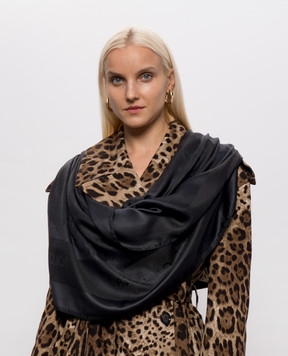 Dolce&Gabbana Черный платок с шелком в узор FS209AGDD1E