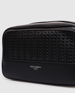 Dolce&Gabbana Черный кожаный несесер с плетением BT3310AN419