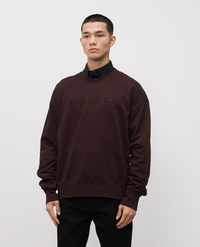 Alexander McQueen Коричневий світшот з логотипом 839216QTADU