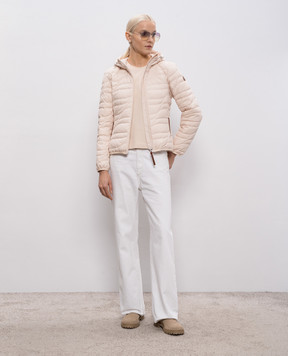 Moncler Бежевая футболка с принтом логотипа L10938C0000189AUG