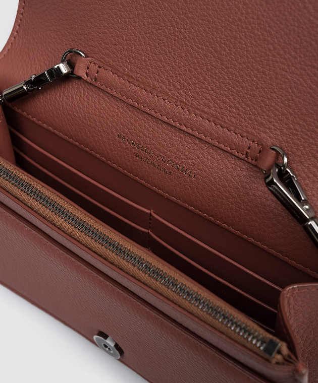 Brunello Cucinelli Теракотова шкіряна сумка крос-боді MWCAM2712 зображення 4