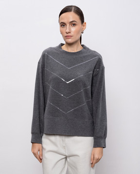 Peserico Сірий світшот з паєтками S12501J0Q01126