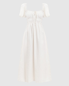Faithfull Біла сукня міді Brigitte з льону FFC05WHT