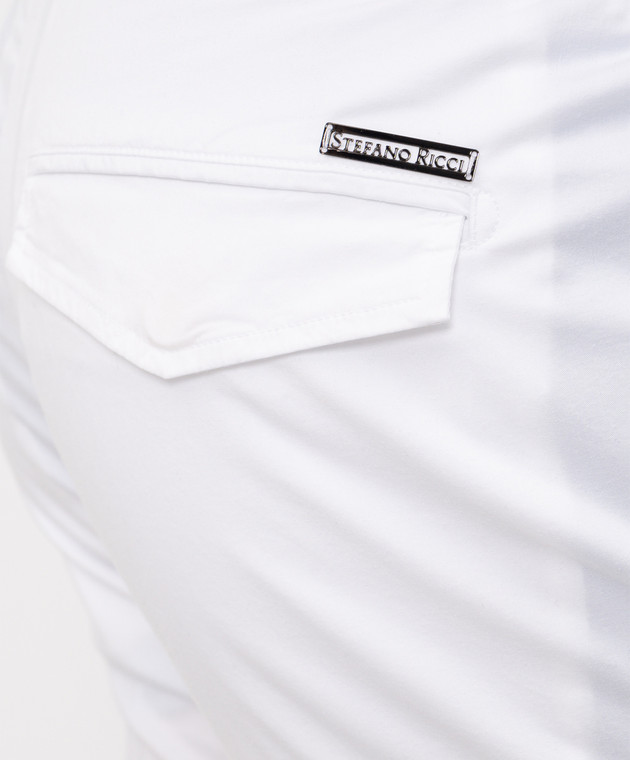 Stefano Ricci Белые брюки с логотипом M1T6100021PACT1Q изображение 5