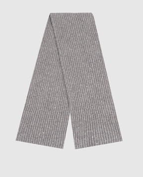 Brunello Cucinelli Детский серый шарф с кашемиром и шерстью BBMM77069B