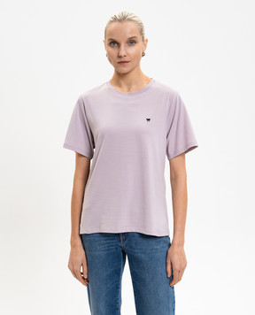 Max Mara Weekend Фіолетова футболка WKDVENACO з вишивкою емблеми WKDVENACO