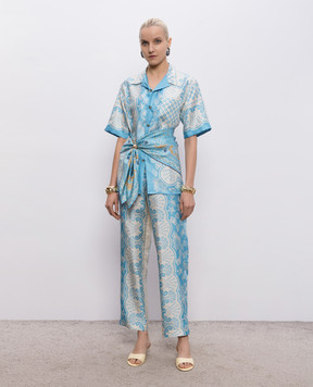 MANTERO 1902 Блакитна блуза Leon із шовку 0217A2811T0879H