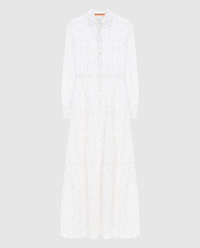 Ermanno Scervino Life Біла сукня-сорочка максі з вишивкою D484Q611YIYI