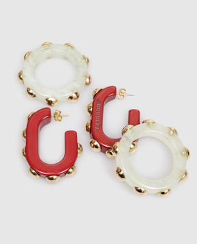 La DoubleJ Сережки з тисненням логотипа EAR0048POL004SOLID