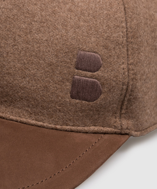 Brett Johnson Коричнева кепка з кашеміру та нубука FW26CAP1LP701CHE зображення 4