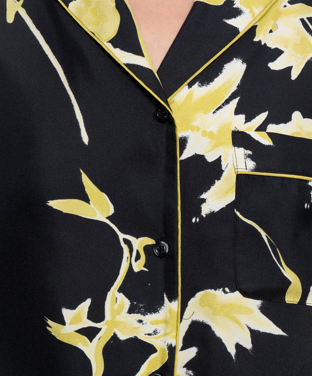 Max Mara Sportmax Черная блуза MANDARE из шелка SPXMANDARE изображение 5