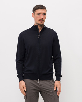 Doriani Cashmere Синій кардиган з вовни, шовку та кашеміру 18416B79