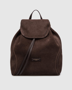 Gianni Chiarini Коричневий замшевий рюкзак Violette з патчем логотипа ZN12237CMPL