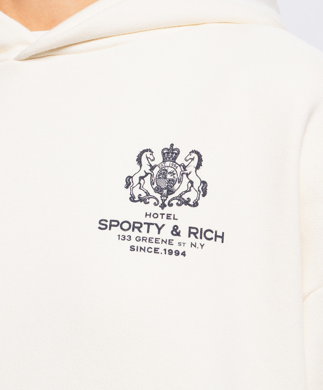 Sporty & Rich худи цвета айвори с принтом SR Hotel ST11085276WH06 изображение 5