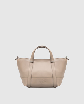 Peserico Бежева шкіряна сумка-тоут з тисненням логотипа S38382C0RCC831