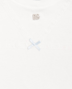 Dolce&Gabbana Детская белая футболка с кружевом L5JTQMG7PYG812+