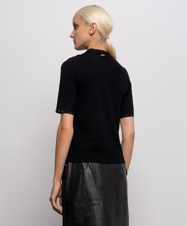Twinset Чорний топ з пластиною логотипа 262TP3097 зображення 4