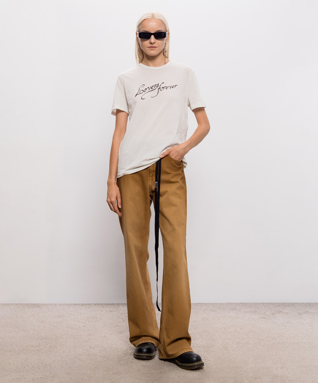 Ann Demeulemeester Футболка Baptist цвета айвори B0014217FA206 изображение 2