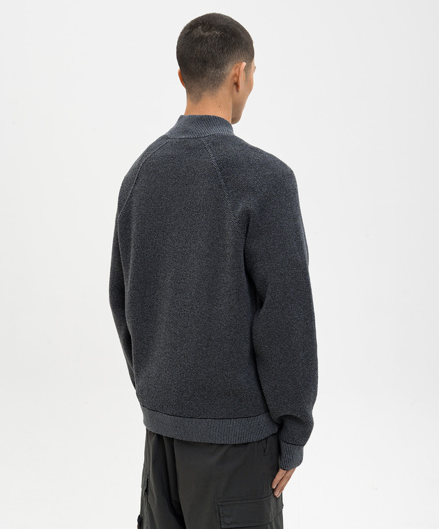 Stone Island Сірий кардиган з патчем логотипа L1S155100019S00N9 зображення 4