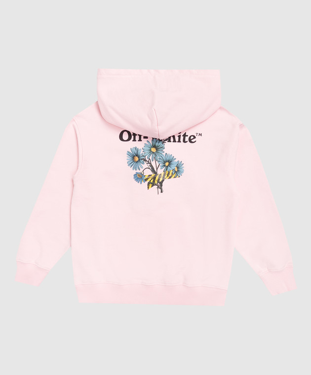 Off-White Дитяче рожеве худі з квітковим принтом 44GBB002S26F002 зображення 2