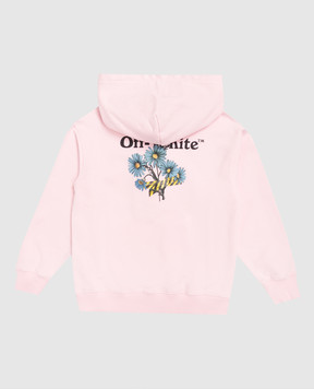 Off-White Дитяче рожеве худі з квітковим принтом 44GBB002S26F002