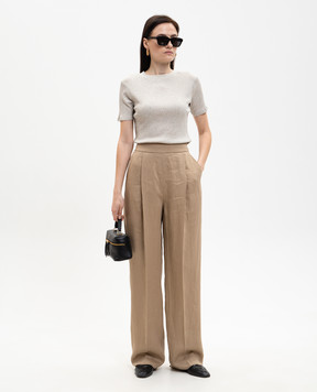 Agnona Коричневые брюки из льна T71008XU3049